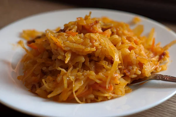 Estofado Verduras Con Arroz Plato —  Fotos de Stock