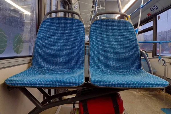 Sedadla Prostoru Pro Cestující Městského Autobusu — Stock fotografie