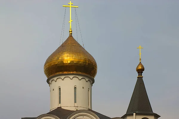 Keresztek Ortodox Egyház Kupoláin — Stock Fotó