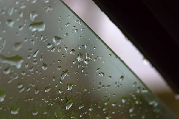 Krople Deszczu Szybie Drzwi Samochodowych — Zdjęcie stockowe