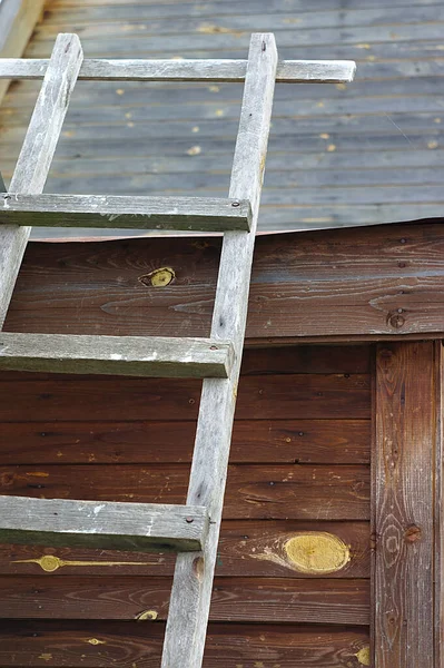 Old Staircase Wall Wooden Building — Stock Photo, Image