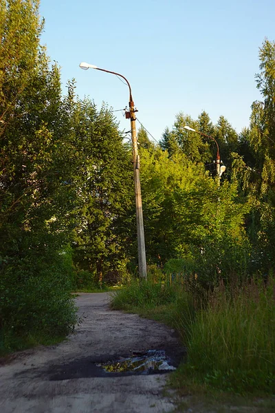 Kırsal Kesimlerdeki Eski Sokak Lambaları — Stok fotoğraf