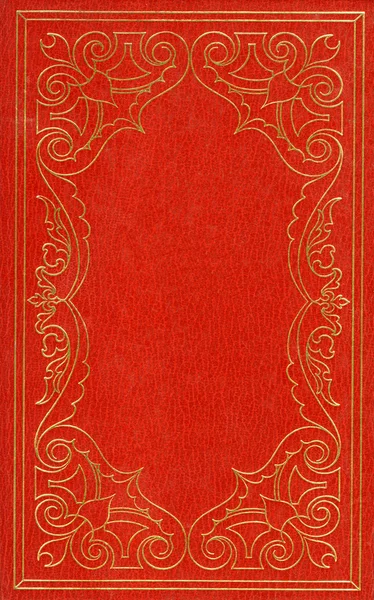 Capa de couro vermelho e dourado — Fotografia de Stock