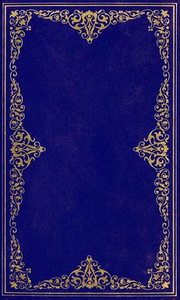Синьо-золота шкіряна обкладинка — стокове фото