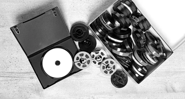 Dvd and old 8 mm and Super8 — Stock Photo, Image