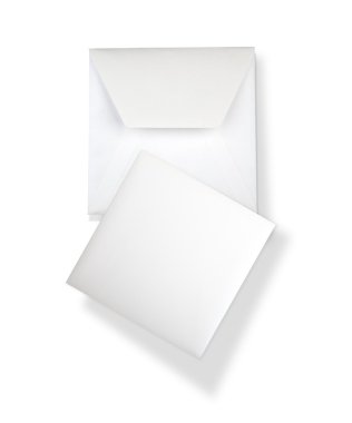 Beyaz kart ve zarf.