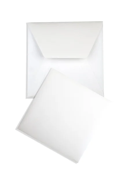 Cartão branco e envelope . — Fotografia de Stock