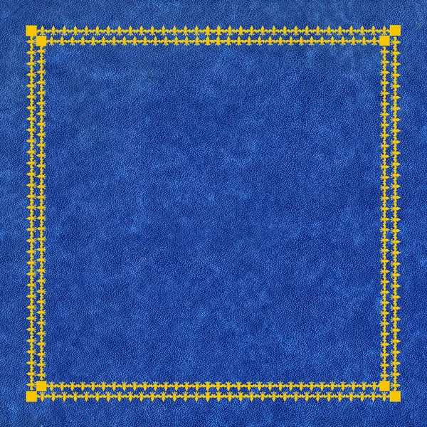 青と金色の革製のカバー — ストック写真