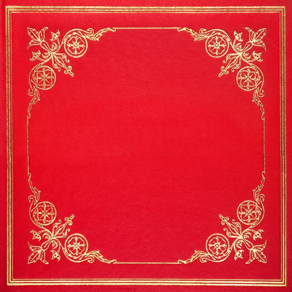 Červený kožený obal — Stock fotografie