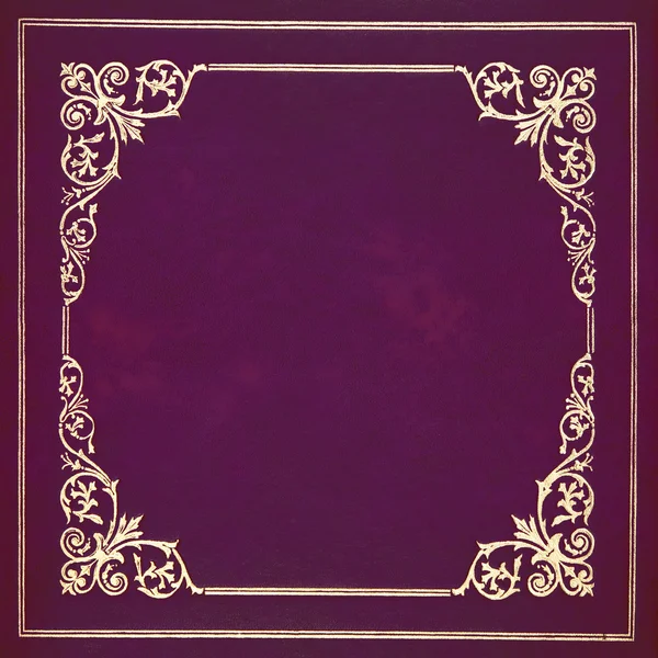 紫色和金色皮革封面 — 图库照片