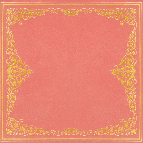 Capa de couro rosa e dourado — Fotografia de Stock