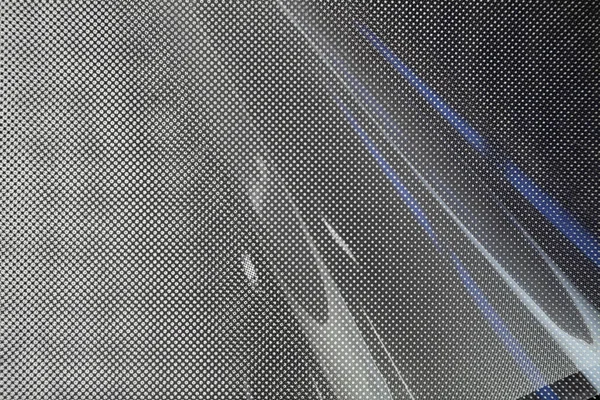 Czarne Białe Abstrakcyjne Tło Kropki Siatki Folii Niebieskim Refleksem — Zdjęcie stockowe