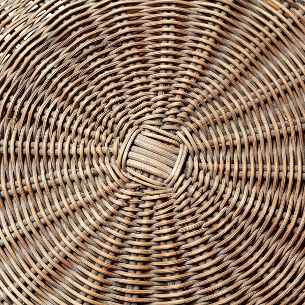 旧的编织柳条桌子正方形背景 — 图库照片