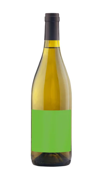 Botella de vino blanco aislada con etiqueta en blanco . —  Fotos de Stock