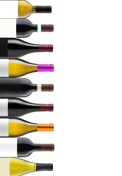 Skupina z lahví vína s prostorem pro své logo nebo text — Stock fotografie