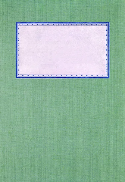 Capa verde com rótulo branco — Fotografia de Stock