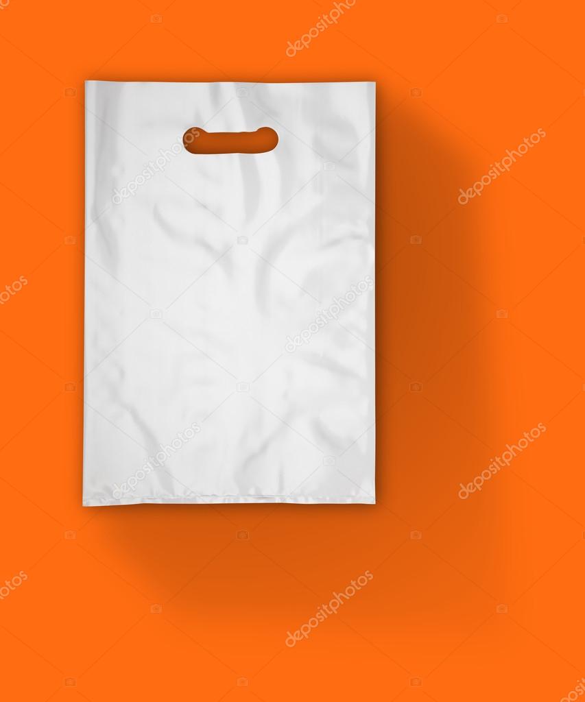 Plastic bag on orange