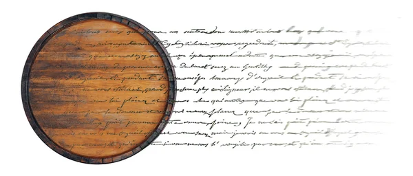 Baril cu text (expunere dublă ) — Fotografie, imagine de stoc
