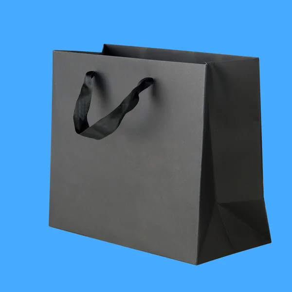 Černá Nákupní taška. — Stock fotografie