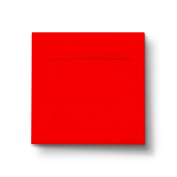 Enveloppe rouge sur blanc — Photo