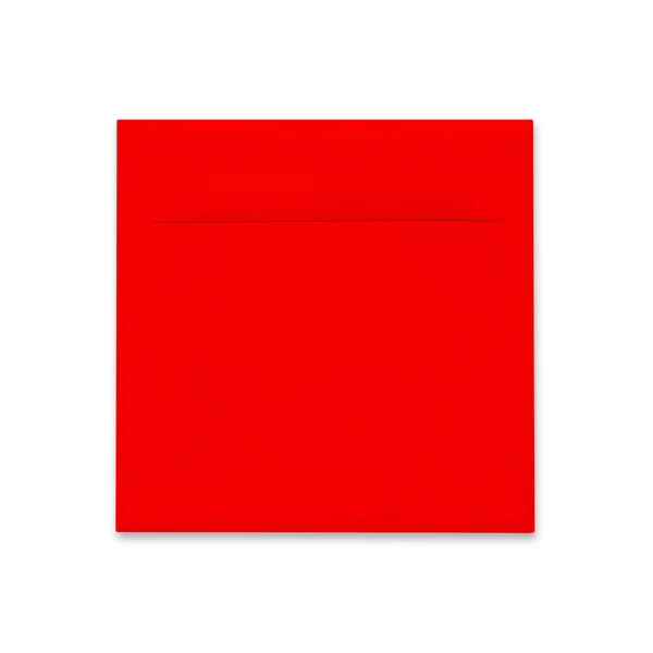 Червоний конверт на білому — стокове фото