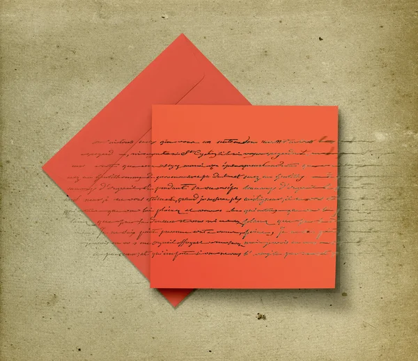 Card and envelope with vintage effect — Stock Photo, Image