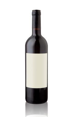 şarap şişesi üzerinde beyaz izole