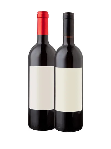 Weinflaschen isoliert auf weiß — Stockfoto
