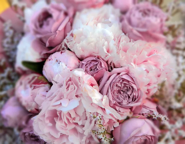 粉红玫瑰花束的细节 — 图库照片