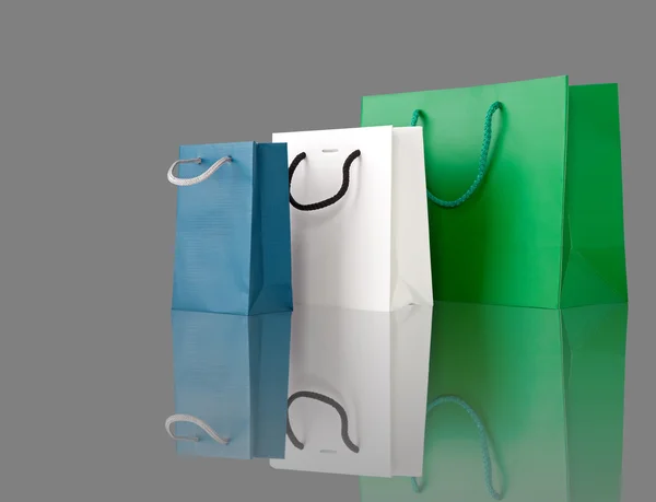 Shopping bag isolated on grey — Stock Photo, Image