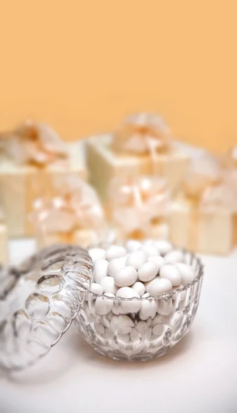 Candies in a glass bowl — Stock Photo, Image