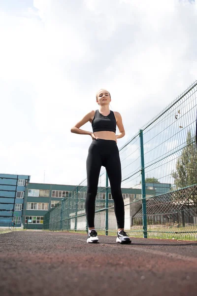 Deporte Modelo Ropa Deportiva Estadio Deportiva — Foto de Stock