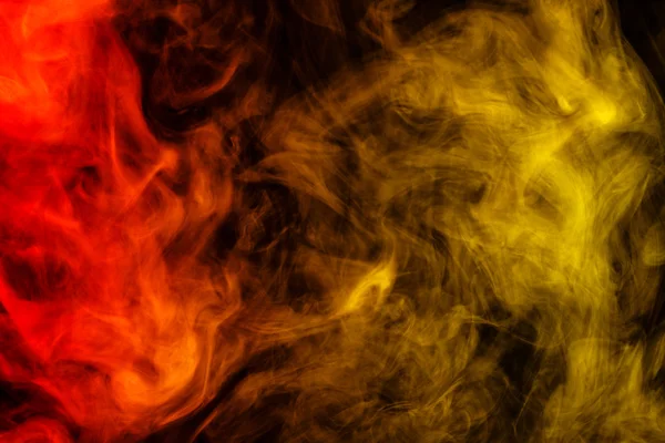 Abstract red and yellow smoke hookah on a black background. - Stock ...