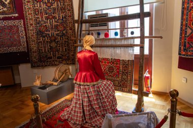 Bakü, Azerbaycan. Azerbaycan 'ın başkenti Bakü' deki Azerbaycan Ulusal Müzesi manzarası.