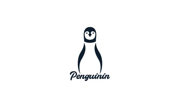 Silueta Pingüino Logotipo Minimalista Icono Vectorial Ilustración Diseño Arte — Vector de stock