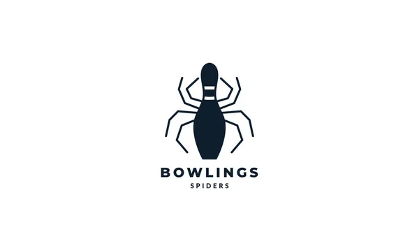 Spinne Bowling Logo Vektor Symbol Illustration Design Kunst — Stockvektor