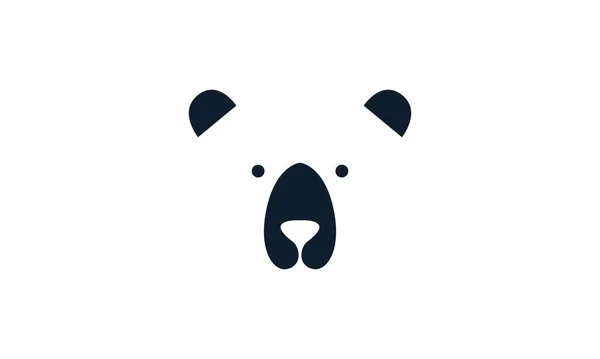 Silhueta Cabeça Urso Polar Design Ilustração Ícone Vetor Logotipo Moderno — Vetor de Stock