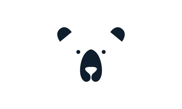 Oso Polar Cabeza Silueta Moderno Logotipo Vector Icono Ilustración Diseño — Vector de stock