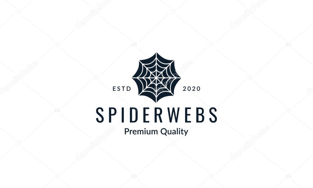 Spider webs silhouette modern black logo icon vector illustration design