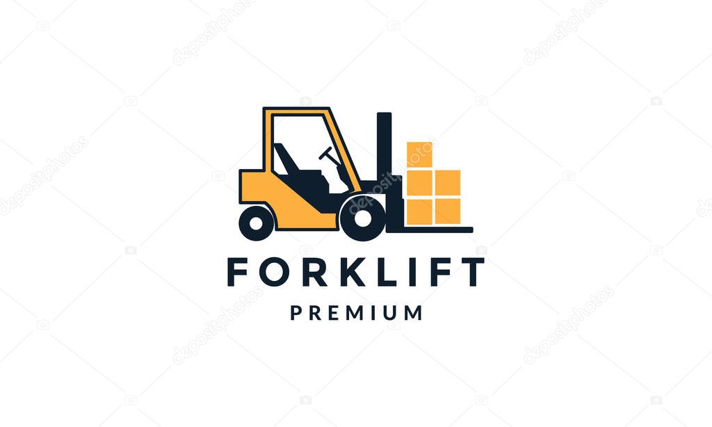 Forklift abstract modern logo vector icon illustration
