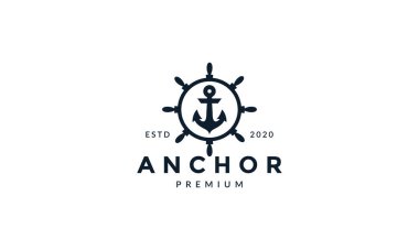 anchor modern siluet logo vektör simgesi tasarımı