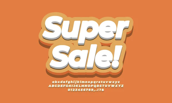 Super Sale Rabattaktion Text Orange — Stockvektor