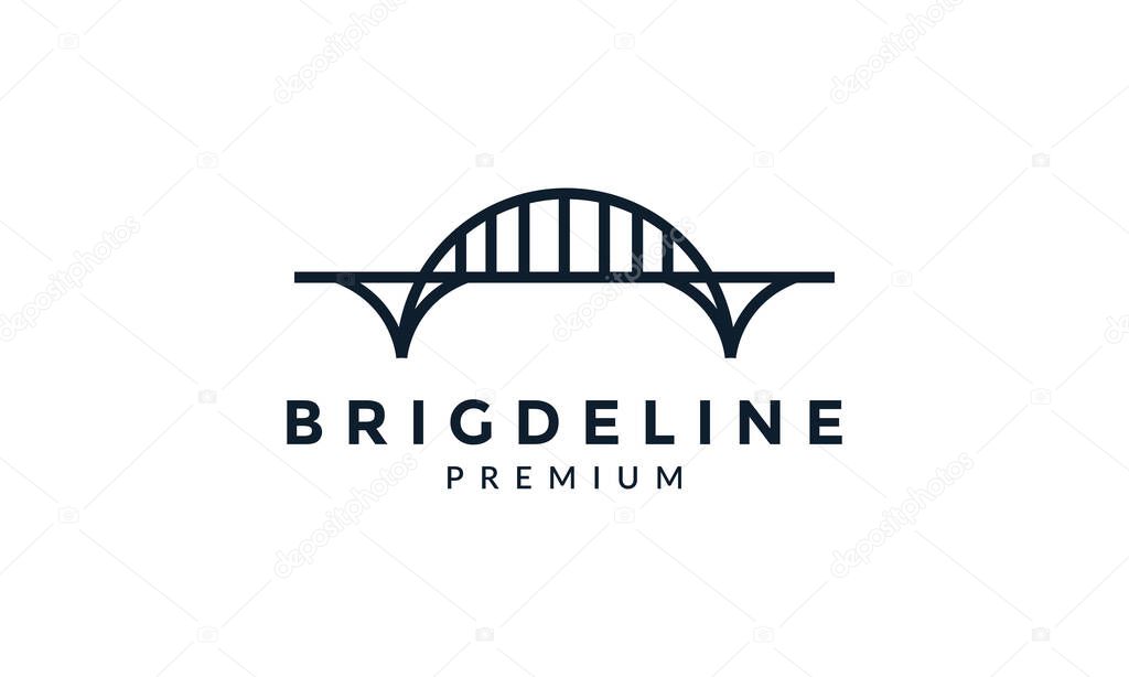 giant bridge line art outline simple logo vector icon design