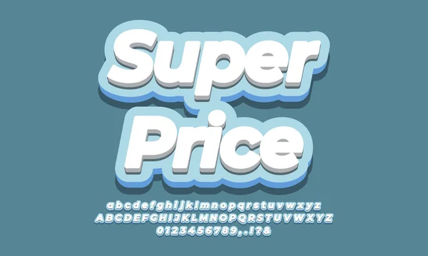 Super Preço Venda Desconto Promoção Modelo Azul — Vetor de Stock