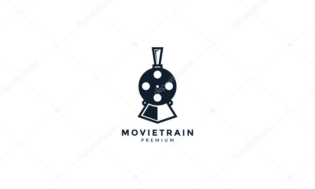 Train with movie logo vector icon design