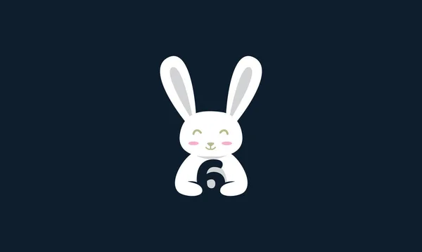 Animaux Animaux Lapin Lapin Mignon Avec Vecteur Numéro — Image vectorielle