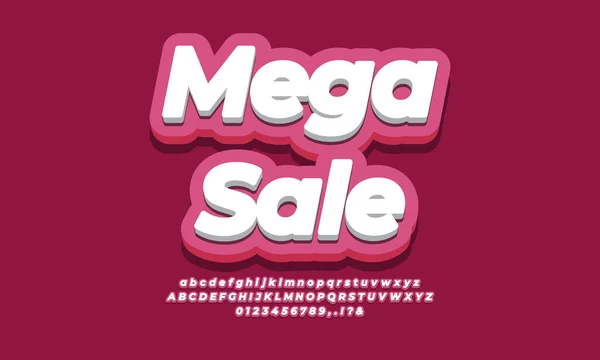 Mega Venda Desconto Promoção Texto Rosa Design —  Vetores de Stock