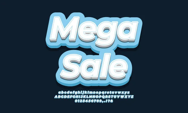 Mega Sale Textanzeigen Blaues Design — Stockvektor