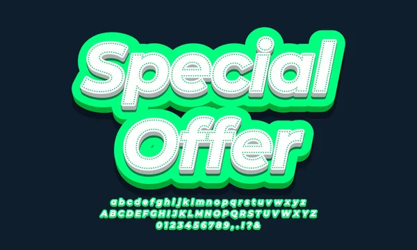 Offerta Speciale Font Text Ads Green Design — Vettoriale Stock