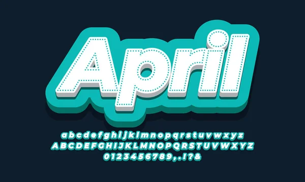 April Maand Cyaan Ontwerp — Stockvector